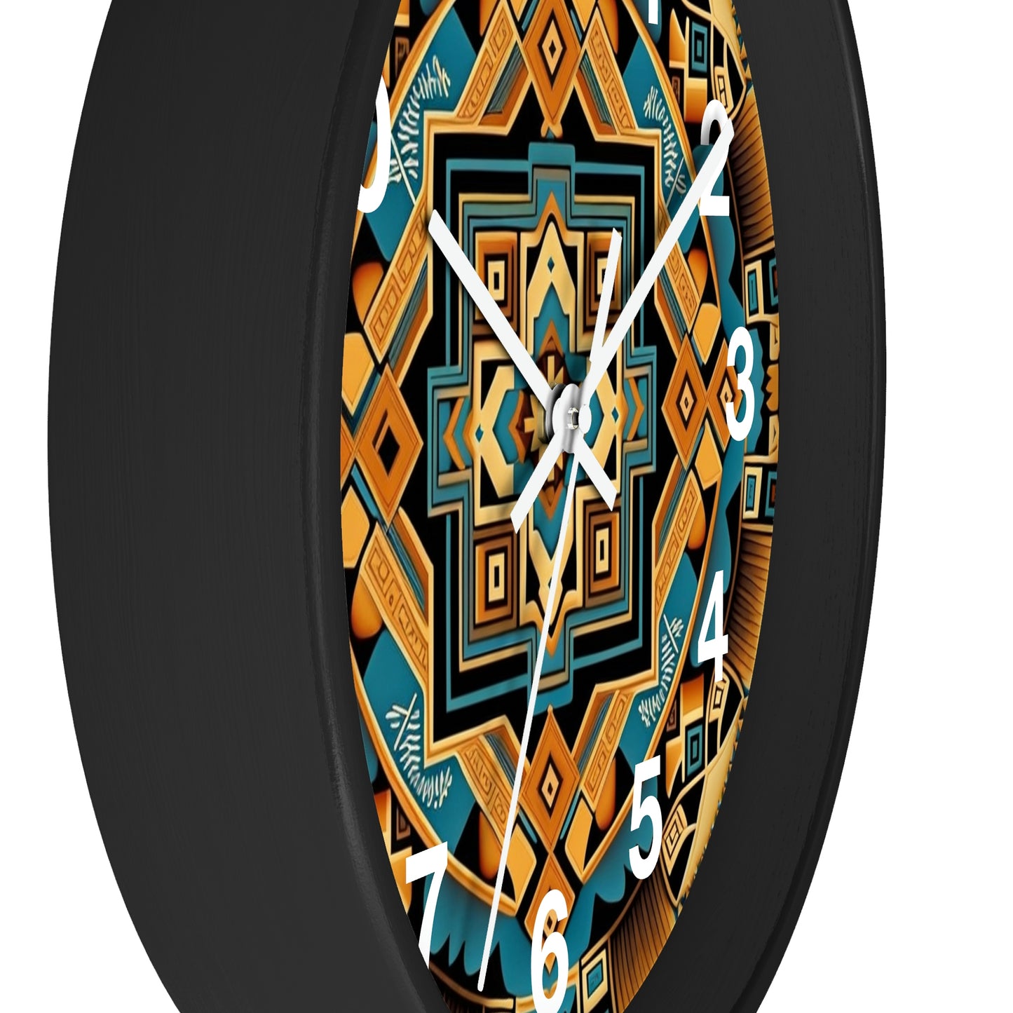 Native American pattern Wall Clock #3 w/ numbers