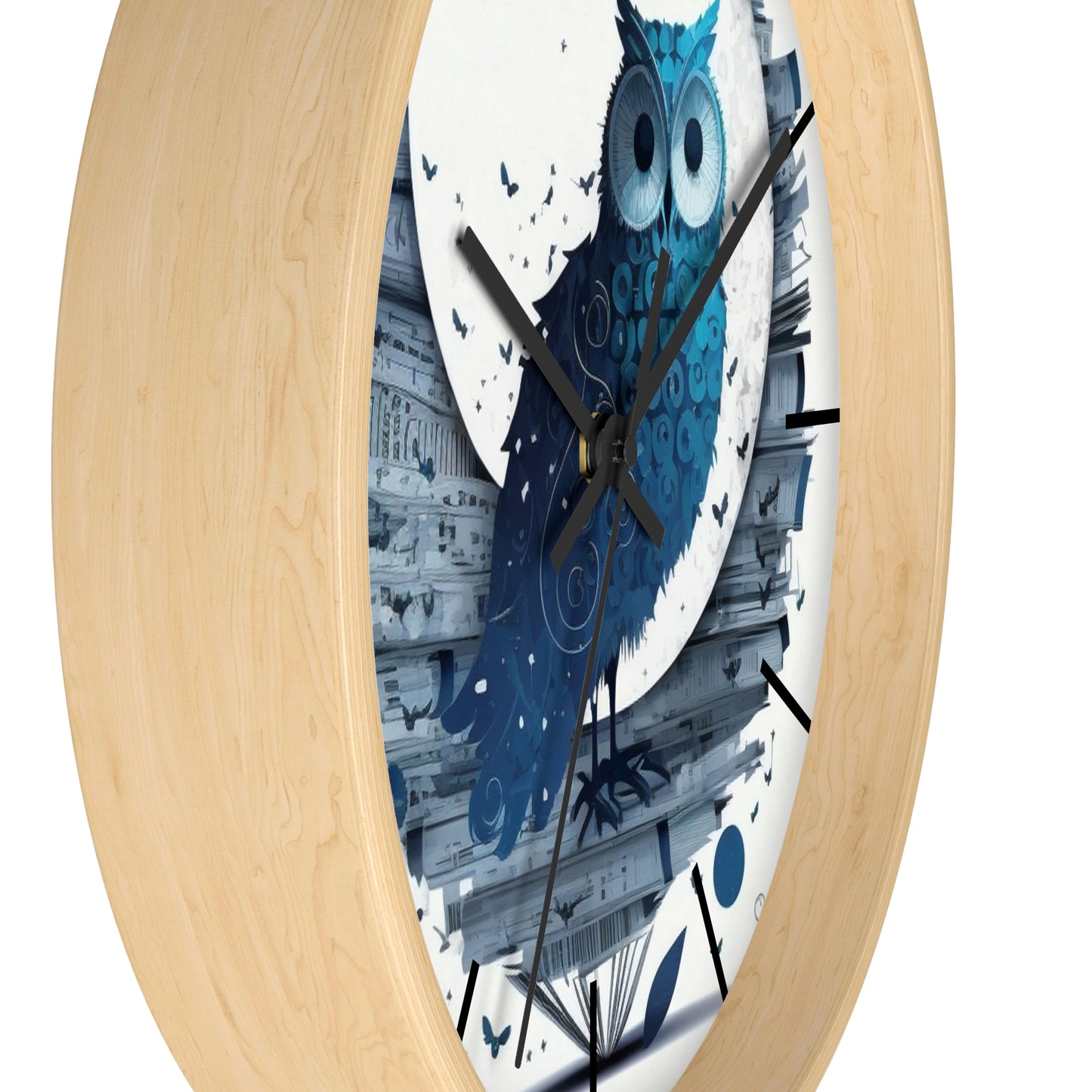 Wise Owl Wall Clock w/ lines