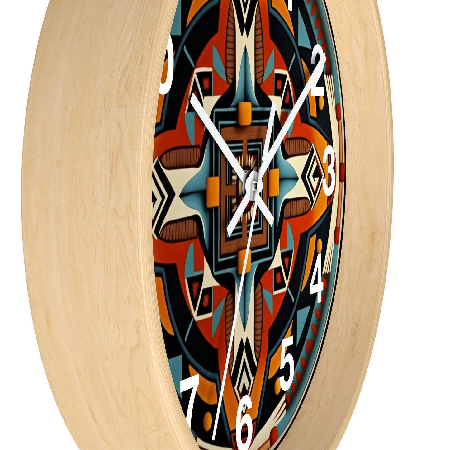 Native American pattern Wall Clock #5 w/ numbers