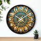 Muqarnas pattern Wall Clock w/ numbers