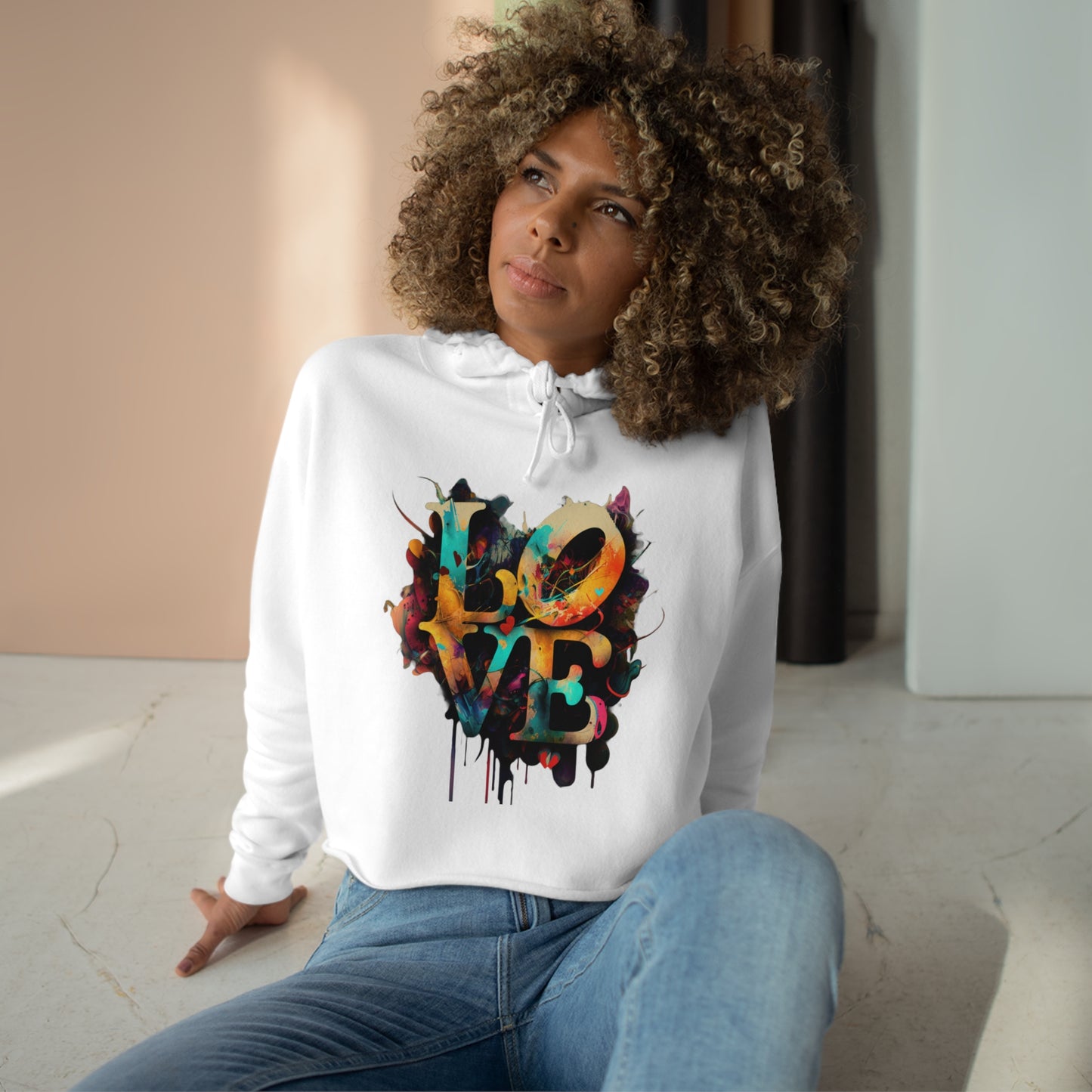 Live, Love, Lotus Crop Hoodie