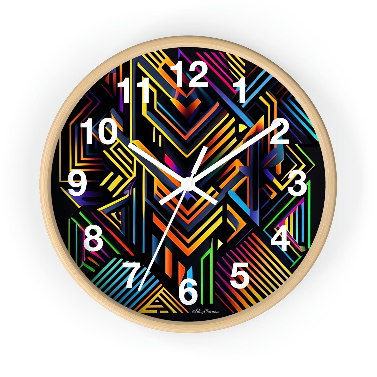 Geometric Wall Clock #3 w/ numbers