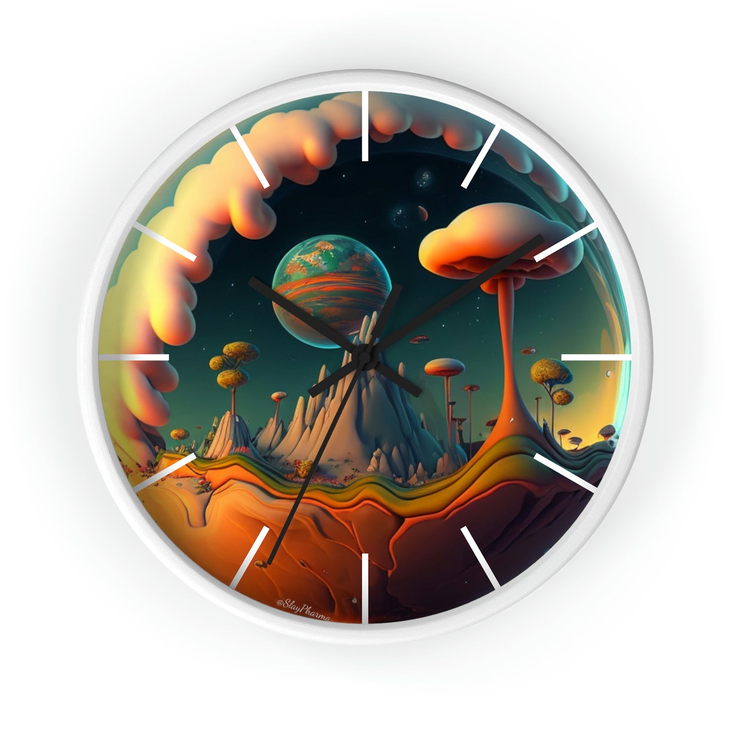 Other Worlds Wall Clock #4 w/ lines