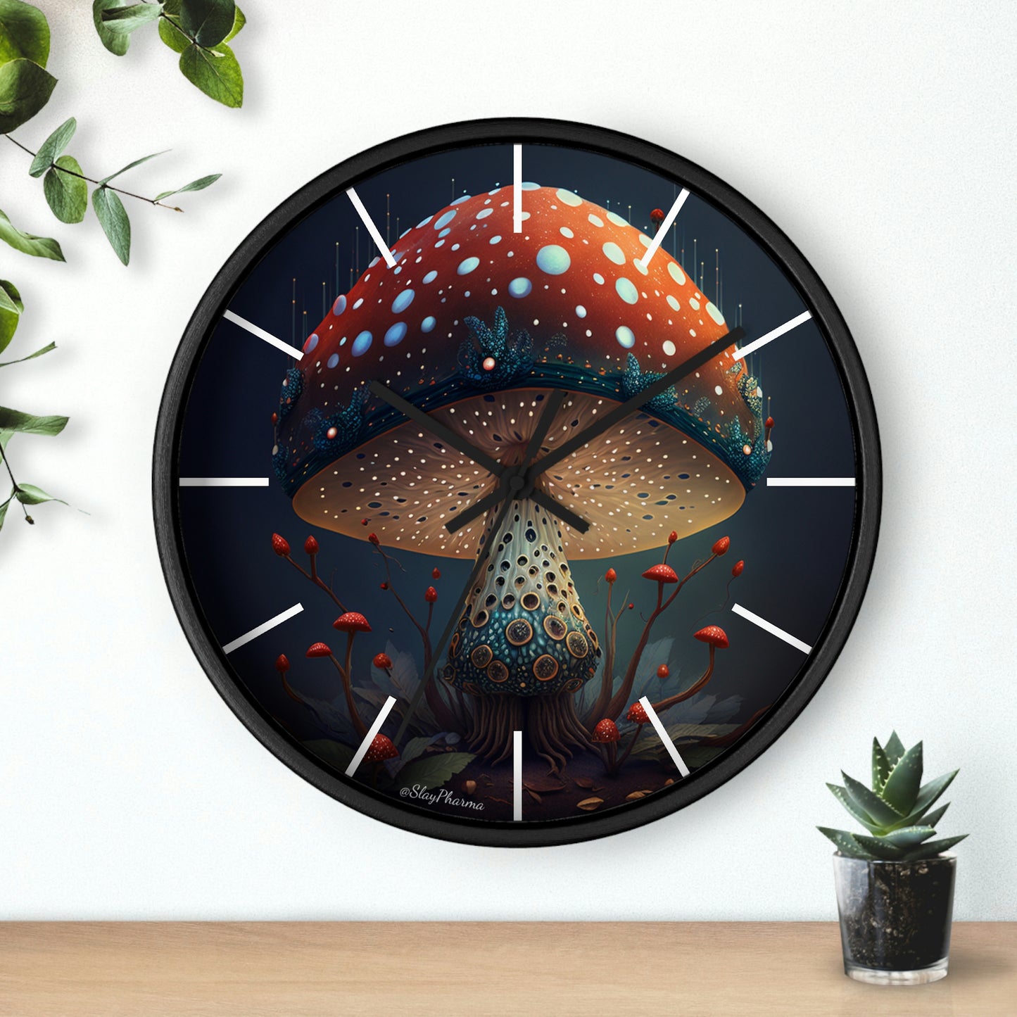 Amanita Dreams Wall Clock w/ lines