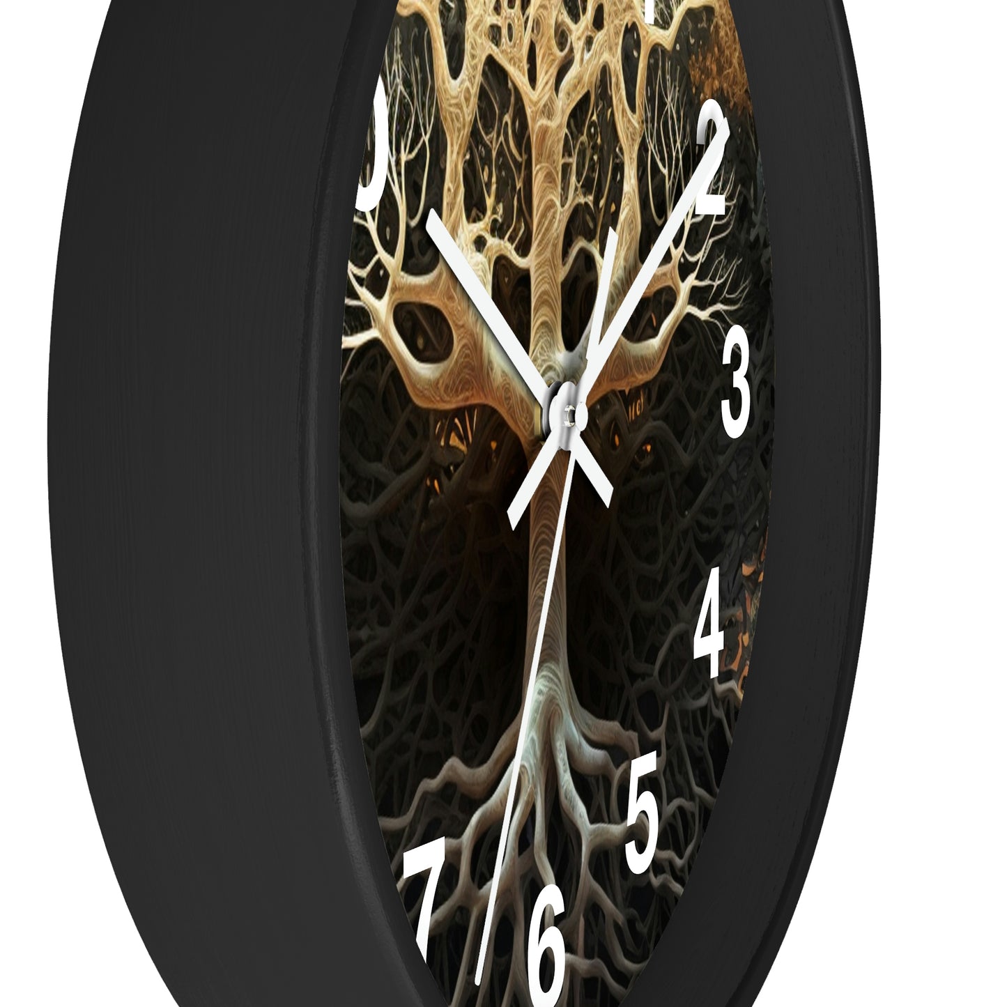 Mycelium Tree Roots Wall Clock w/ numbers