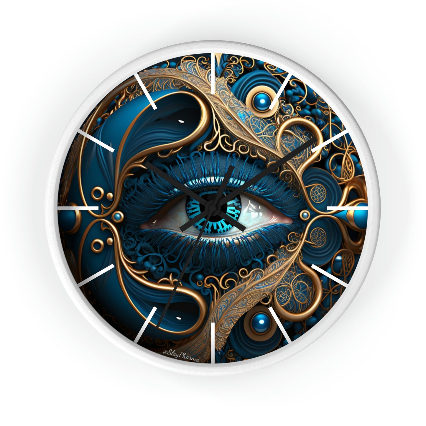 Peacock Dreamer Wall Clock #2 w/ lines