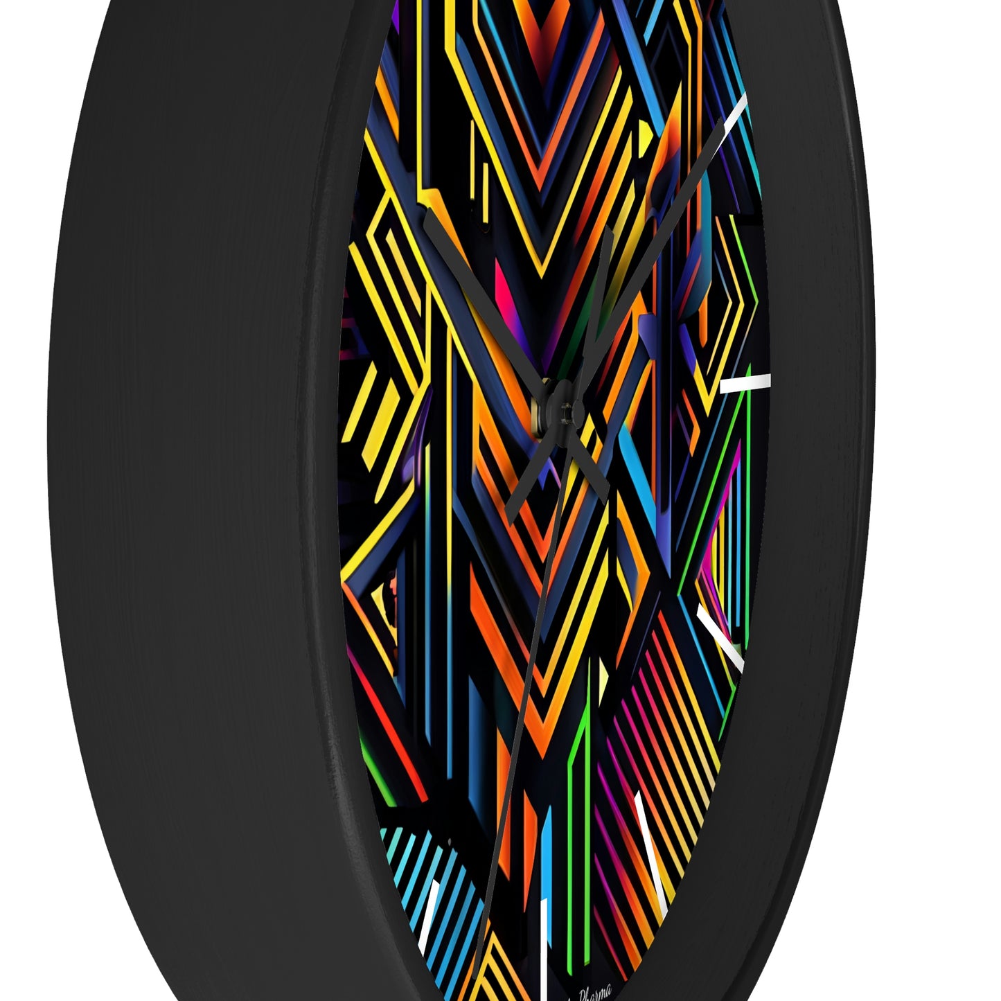 Geometric Wall Clock #3 w/ lines