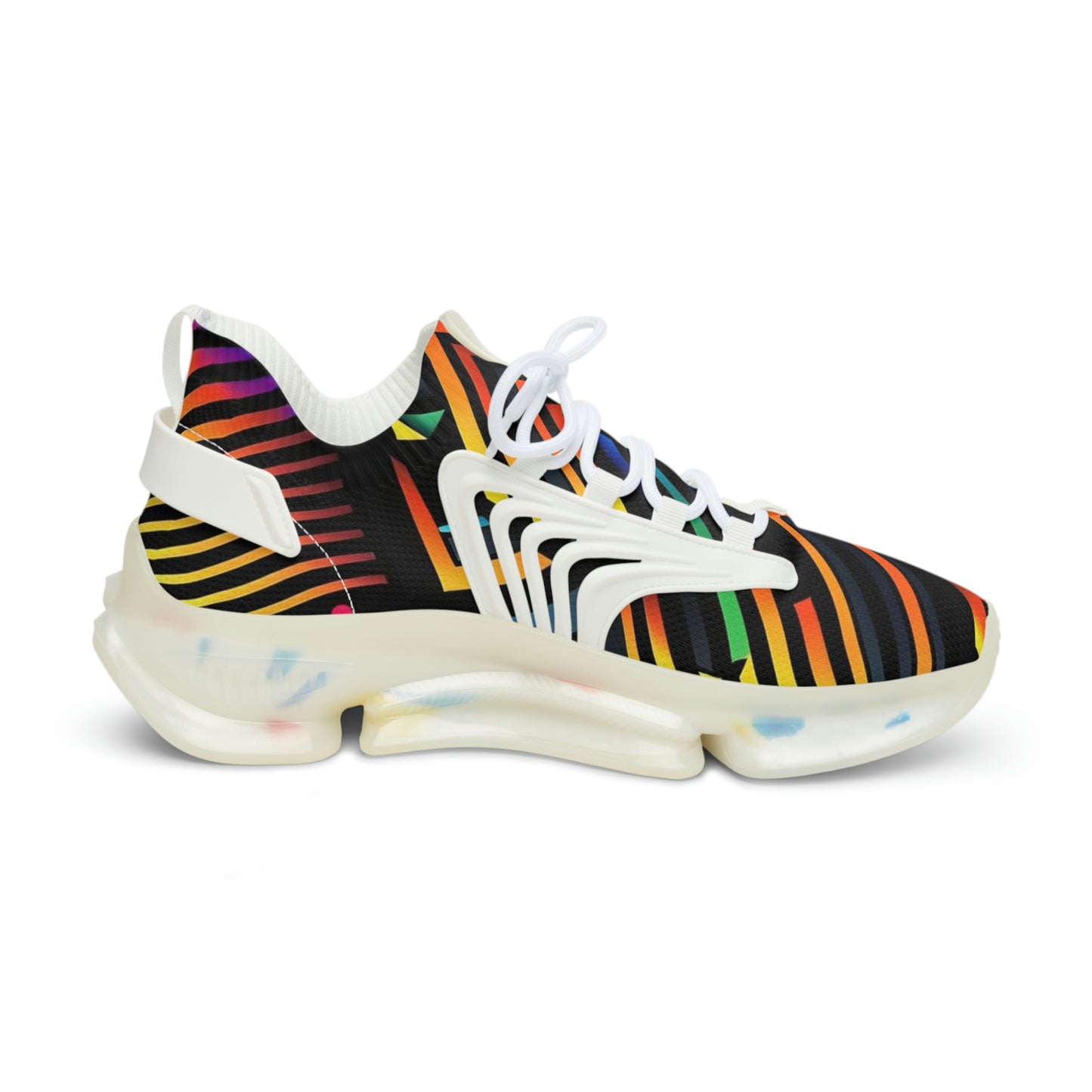 Geometric rainbow pattern Sneakers Mens Mesh Shoes