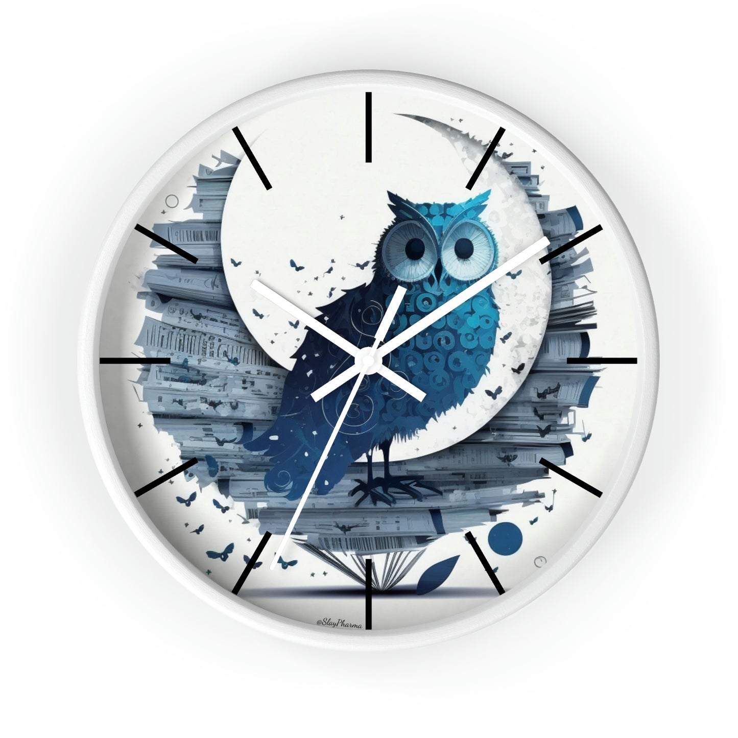 Wise Owl Wall Clock w/ lines