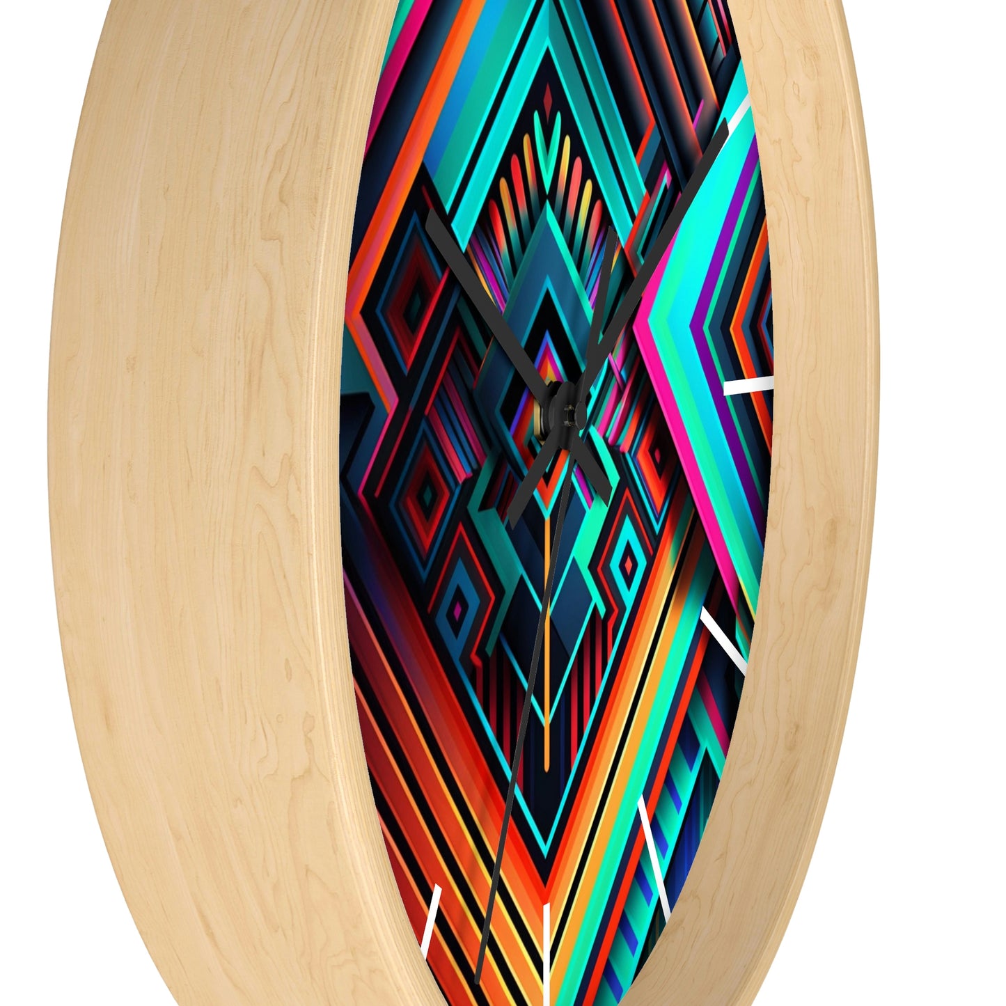 Geometric Wall Clock #1 w/ lines