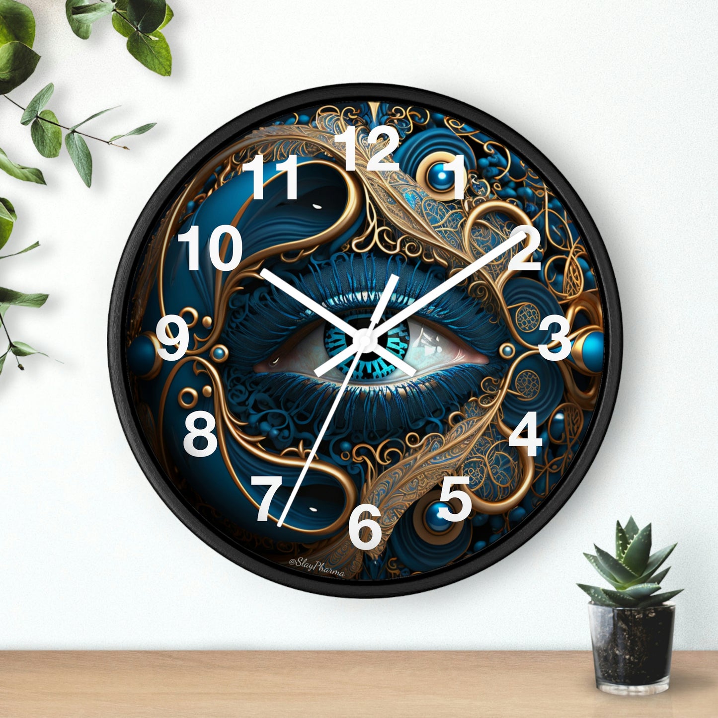 Peacock Dreamer Wall Clock #2 w/ numbers