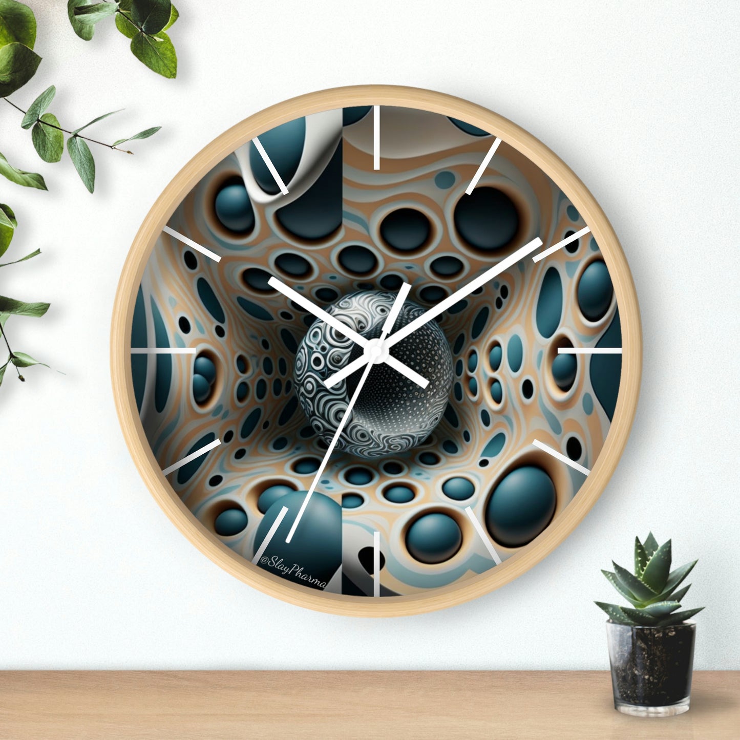 Geometric illusion Wall Clock #11 w/ lines