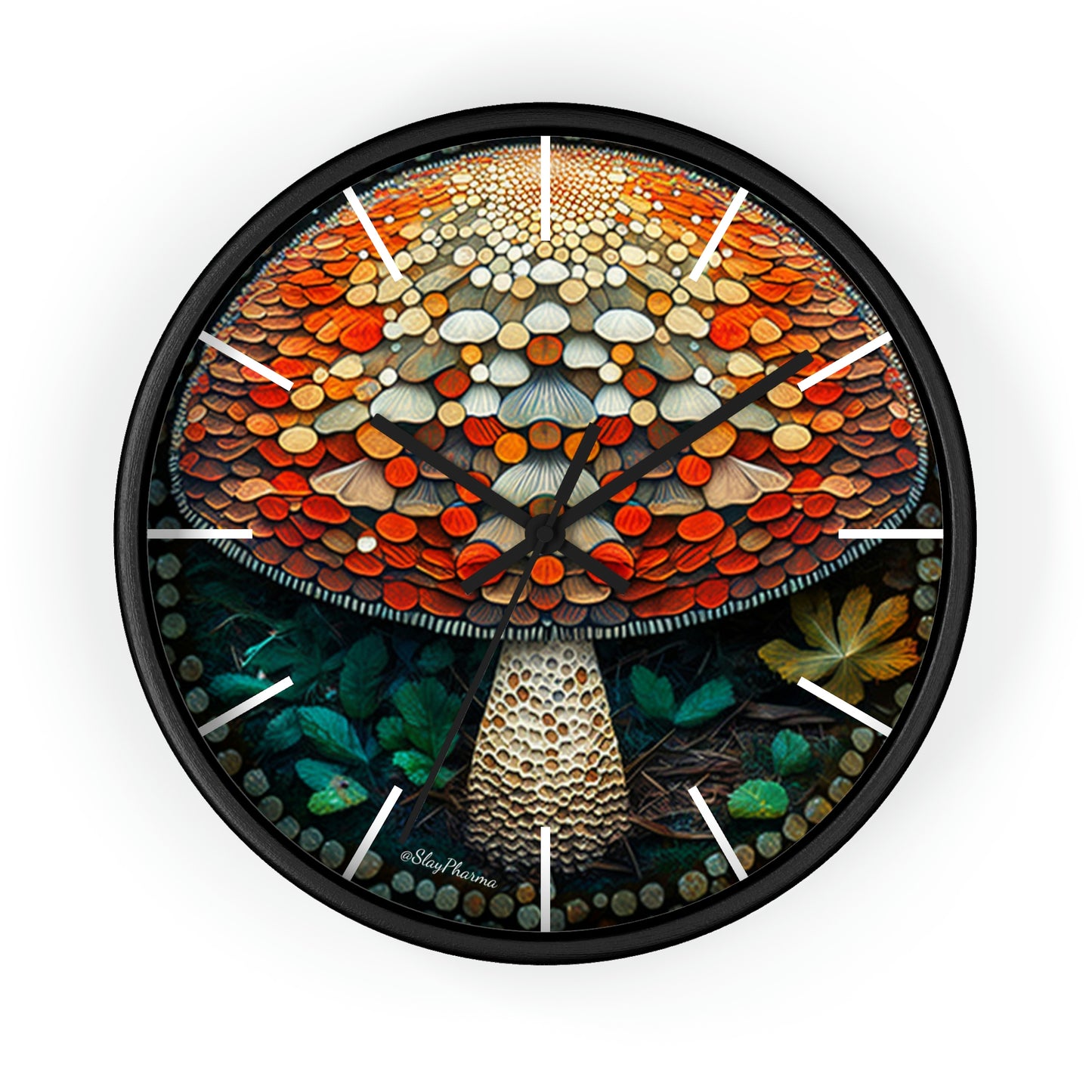 Once Upon a Mushroom Wall Clock w/ lines