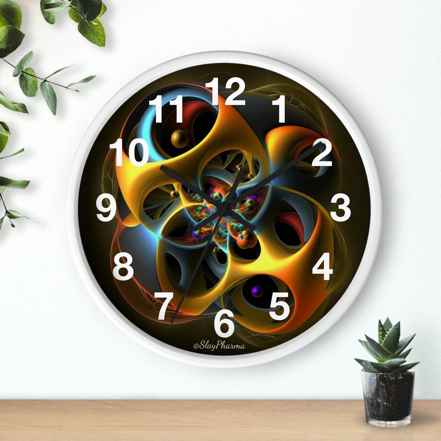 Geometric Wall Clock #5 w/ numbers