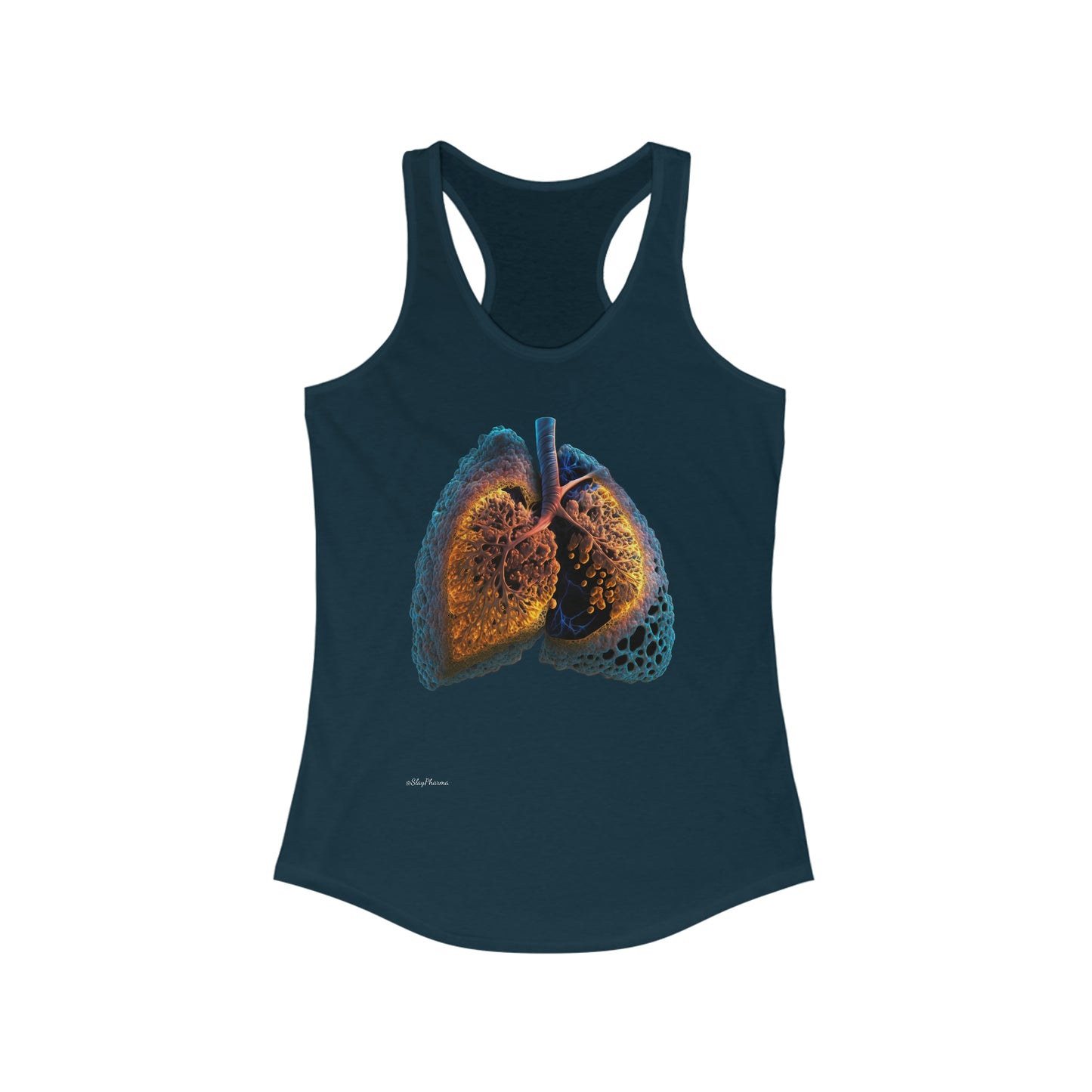 "Just Breathe" Atomic Lungs Women's Ideal Racerback Tank