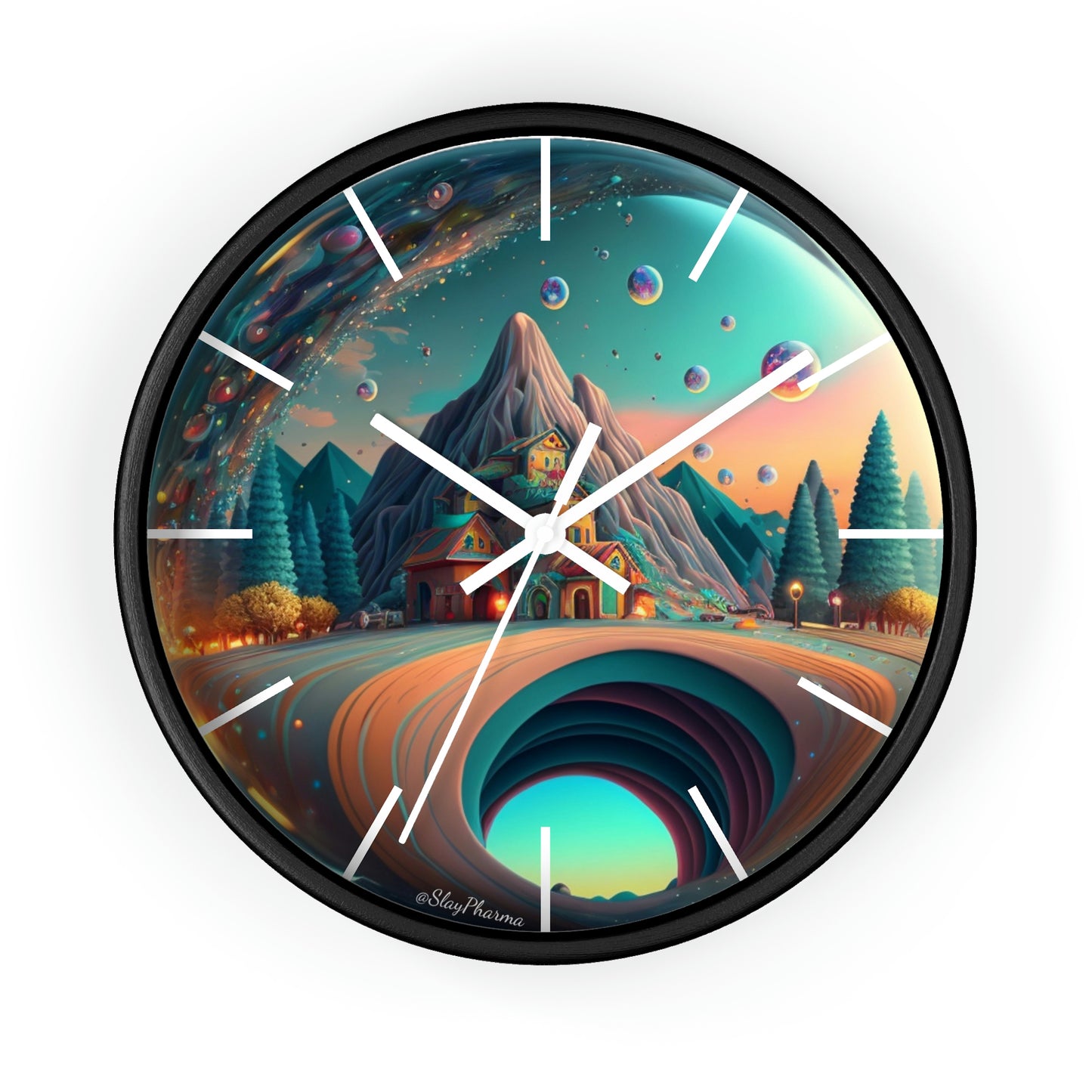 Other Worlds Wall Clock #3 w/ lines