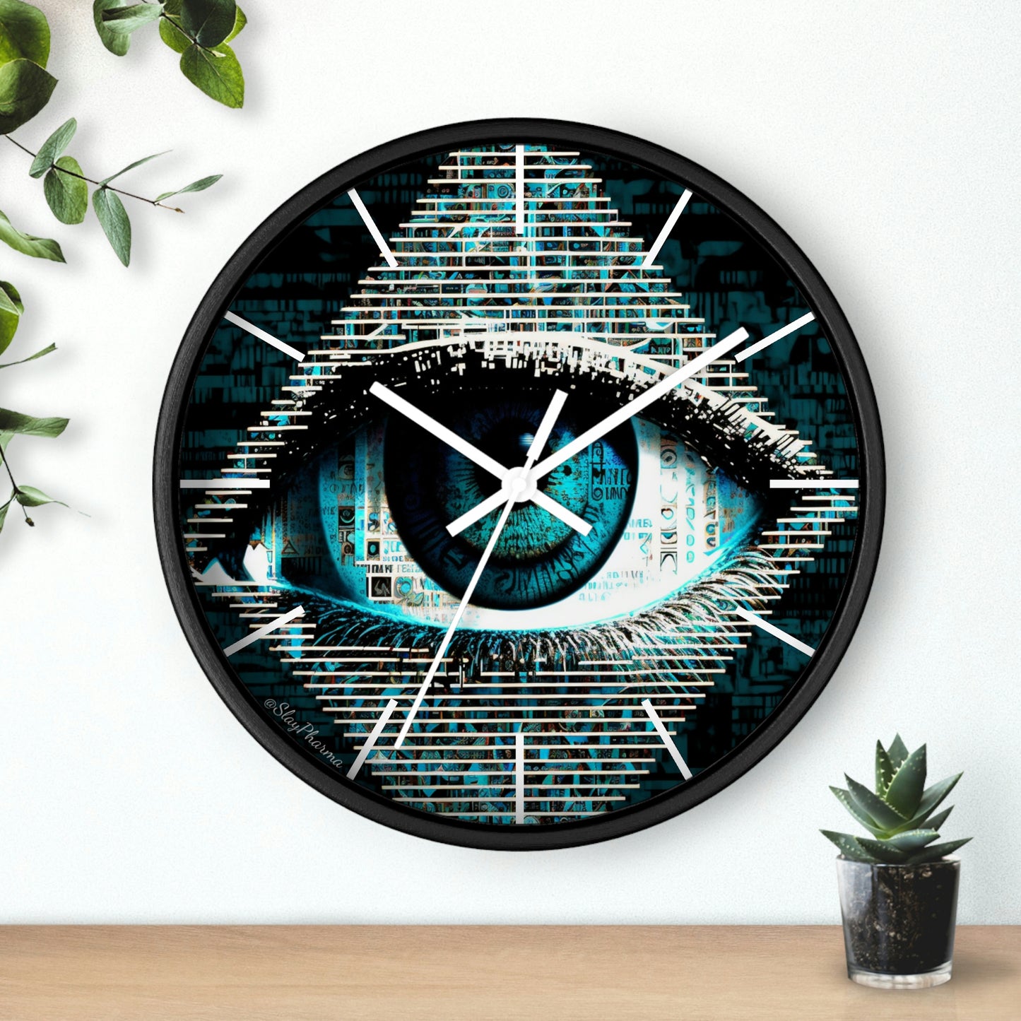 All Seeing Eye Wall Clock #2 w/ lines