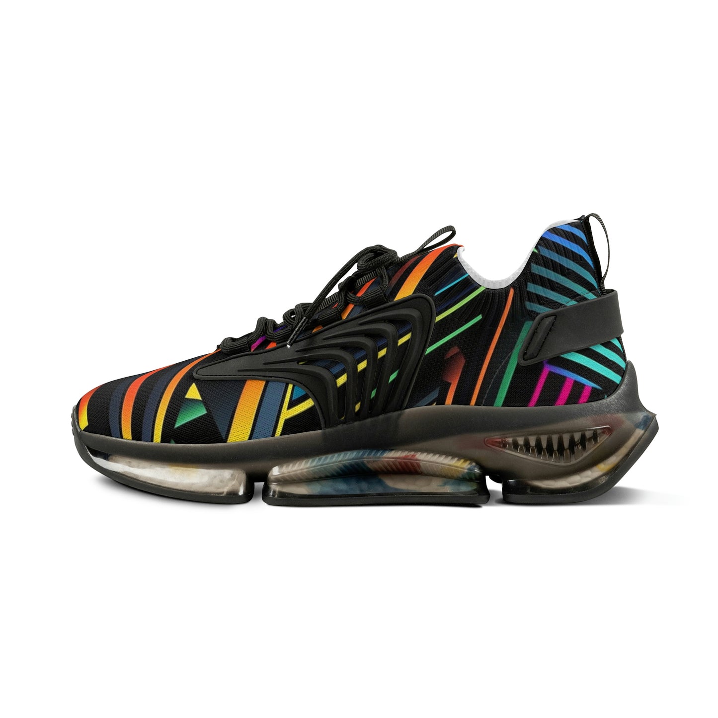 Geometric rainbow pattern Sneakers Mens Mesh Shoes