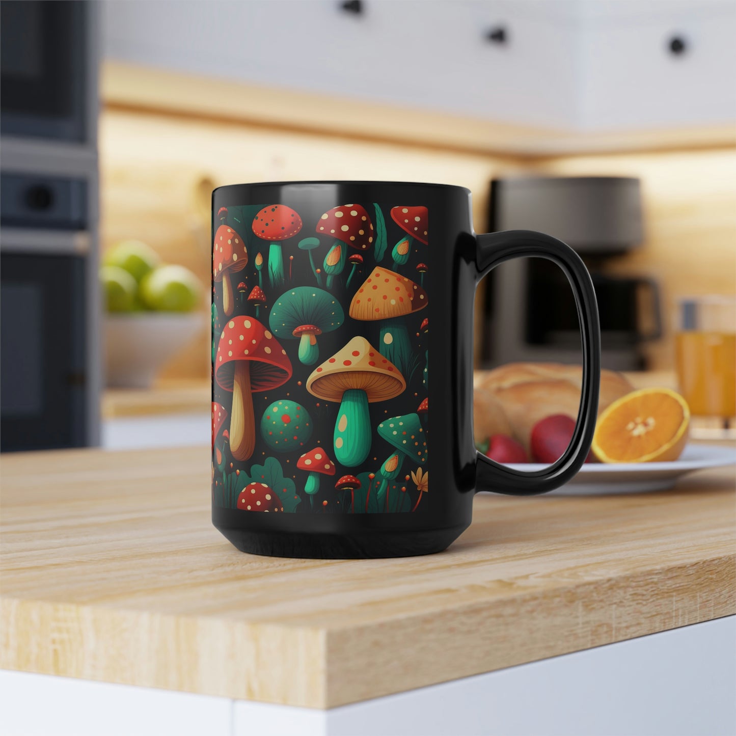 Mushroom Pattern Mug #4, 15oz