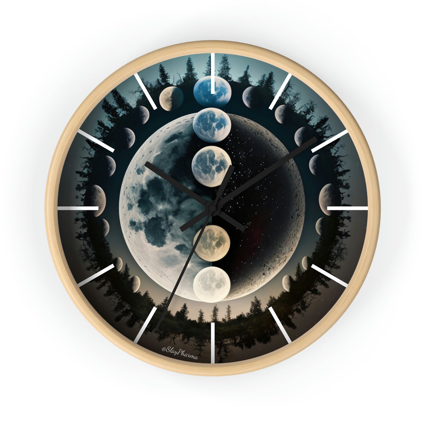 Lunar Dreams Wall Clock #2 w/ lines