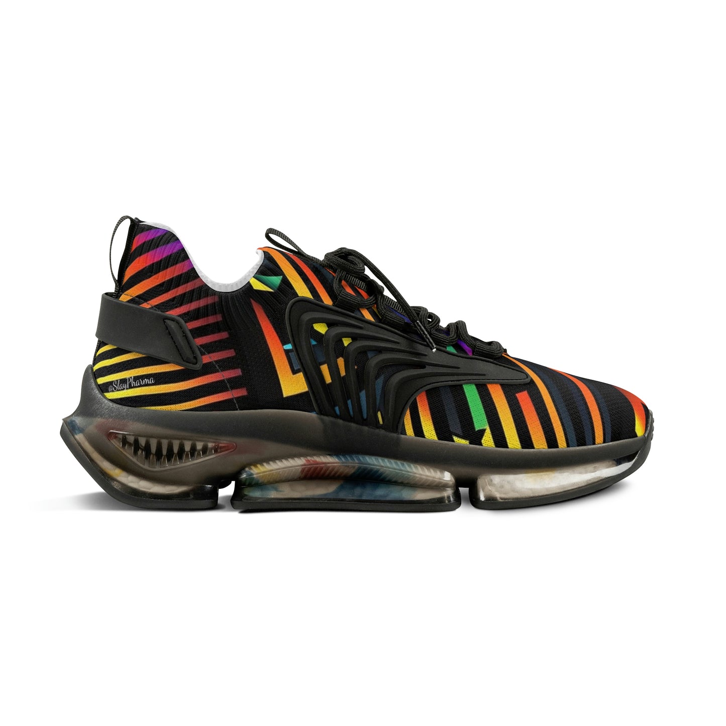 Geometric rainbow pattern Sneakers Mens Mesh Shoes