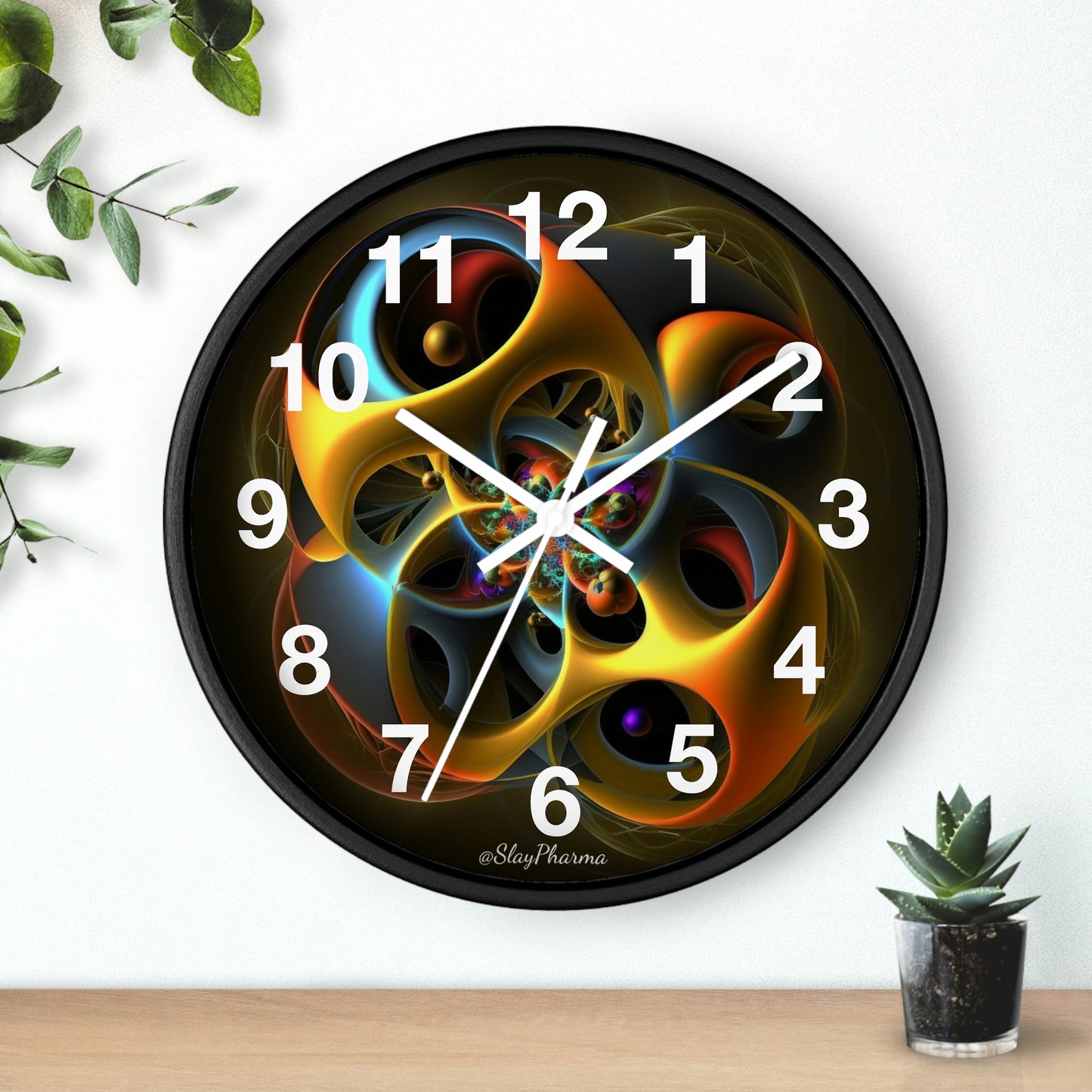 Geometric Wall Clock #5 w/ numbers