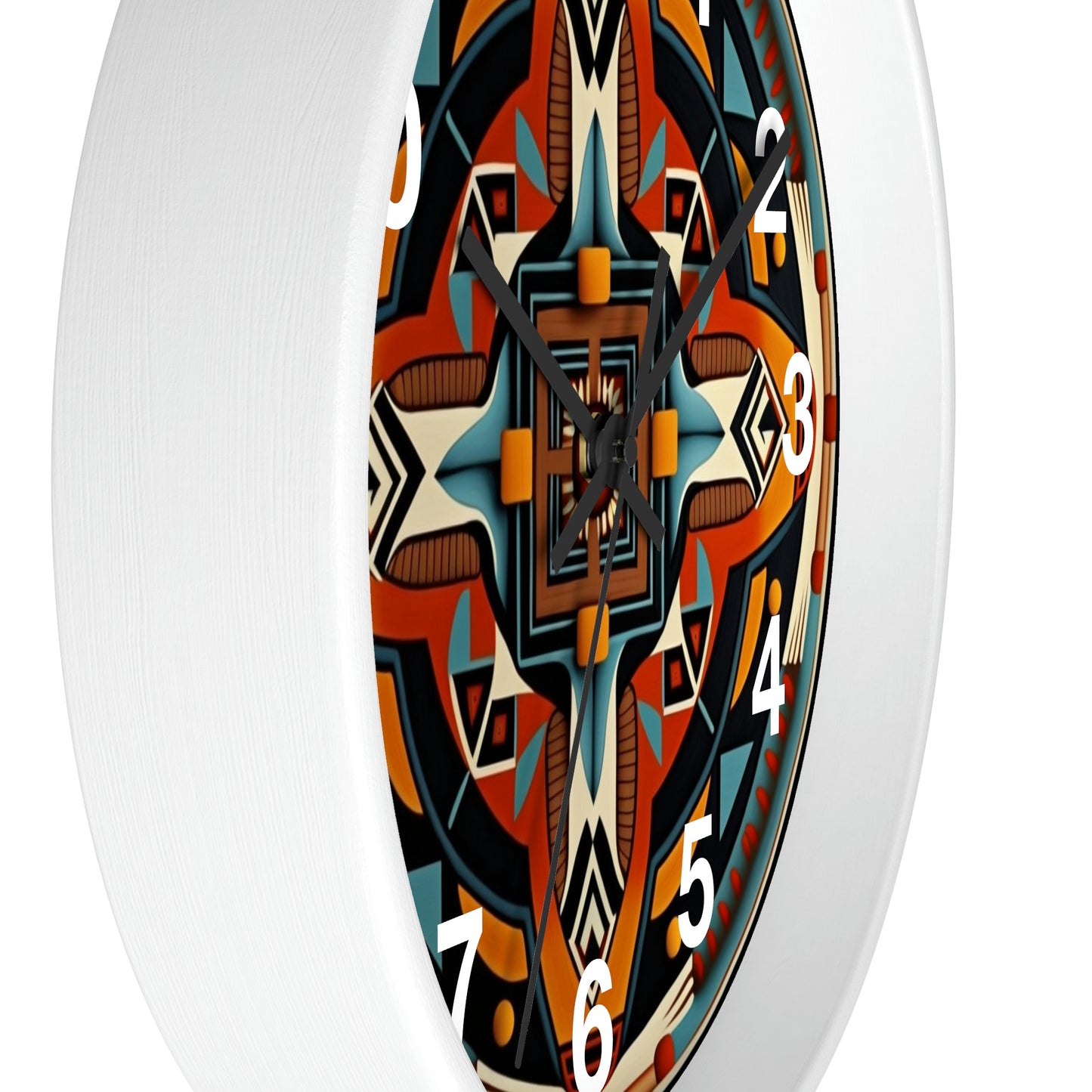 Native American pattern Wall Clock #5 w/ numbers