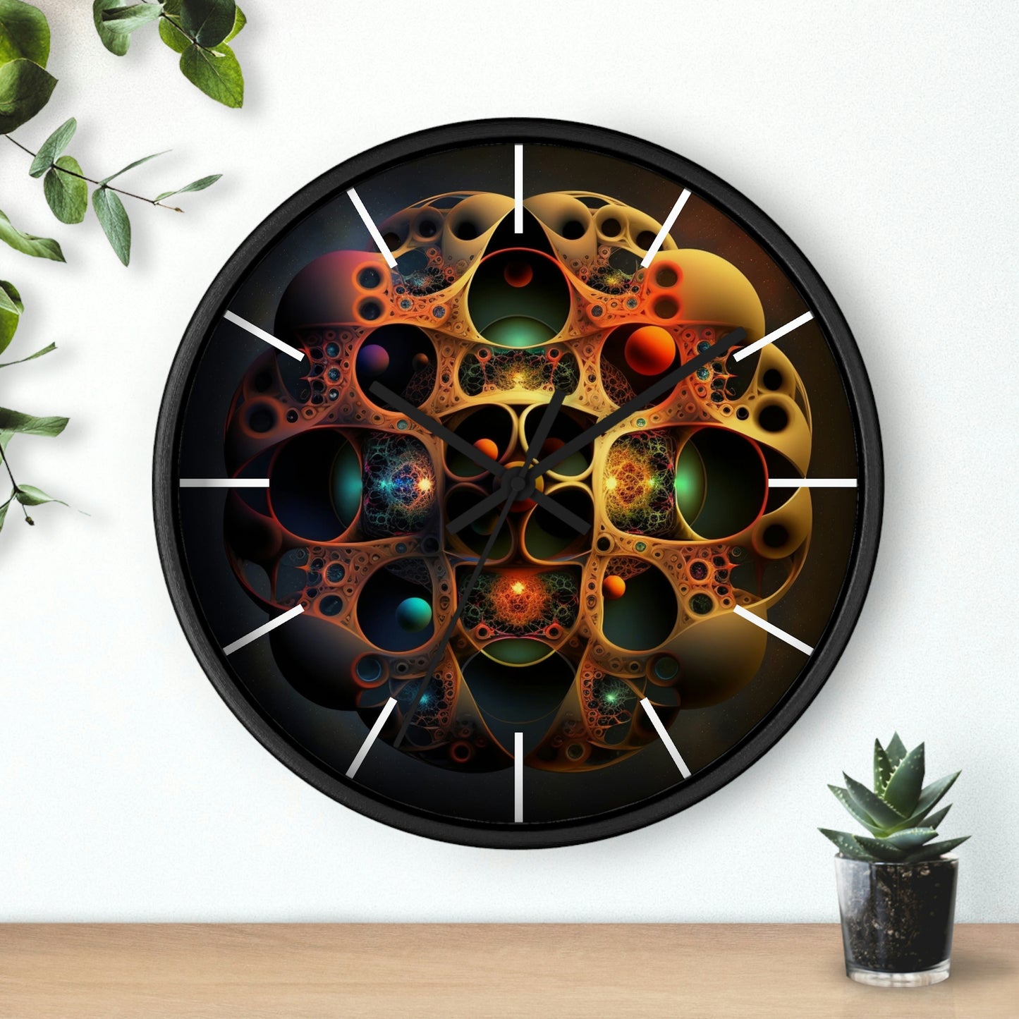 Geometric Wall Clock #4 w/ lines