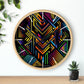 Geometric Wall Clock #3 w/ lines