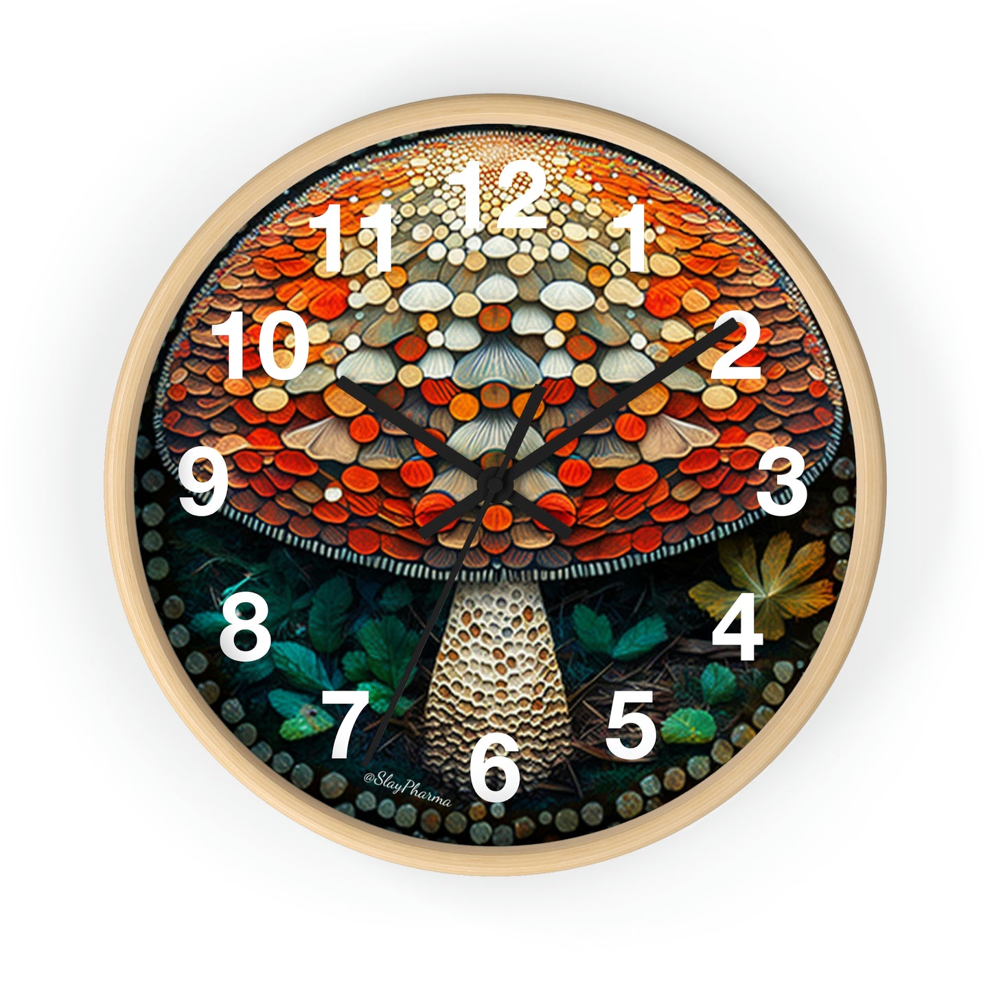 Once Upon a Mushroom Wall Clock w/ numbers