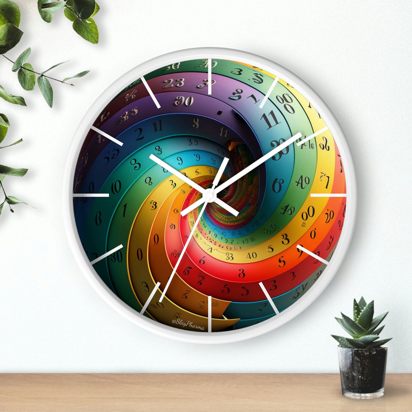 Timeless Impossible Spiral Wall Clock #1 w/ lines