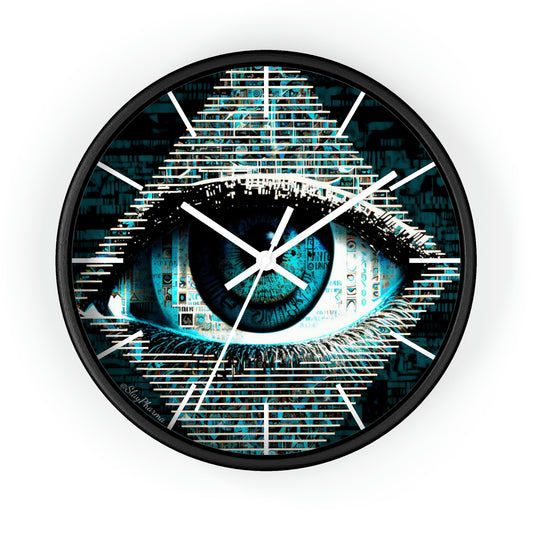 All Seeing Eye Wall Clock #2 w/ lines