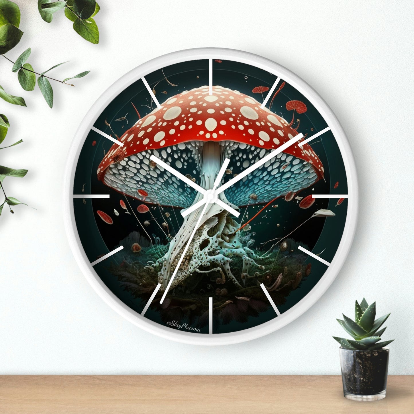 Amanita Dreams Wall Clock #4 w/ lines