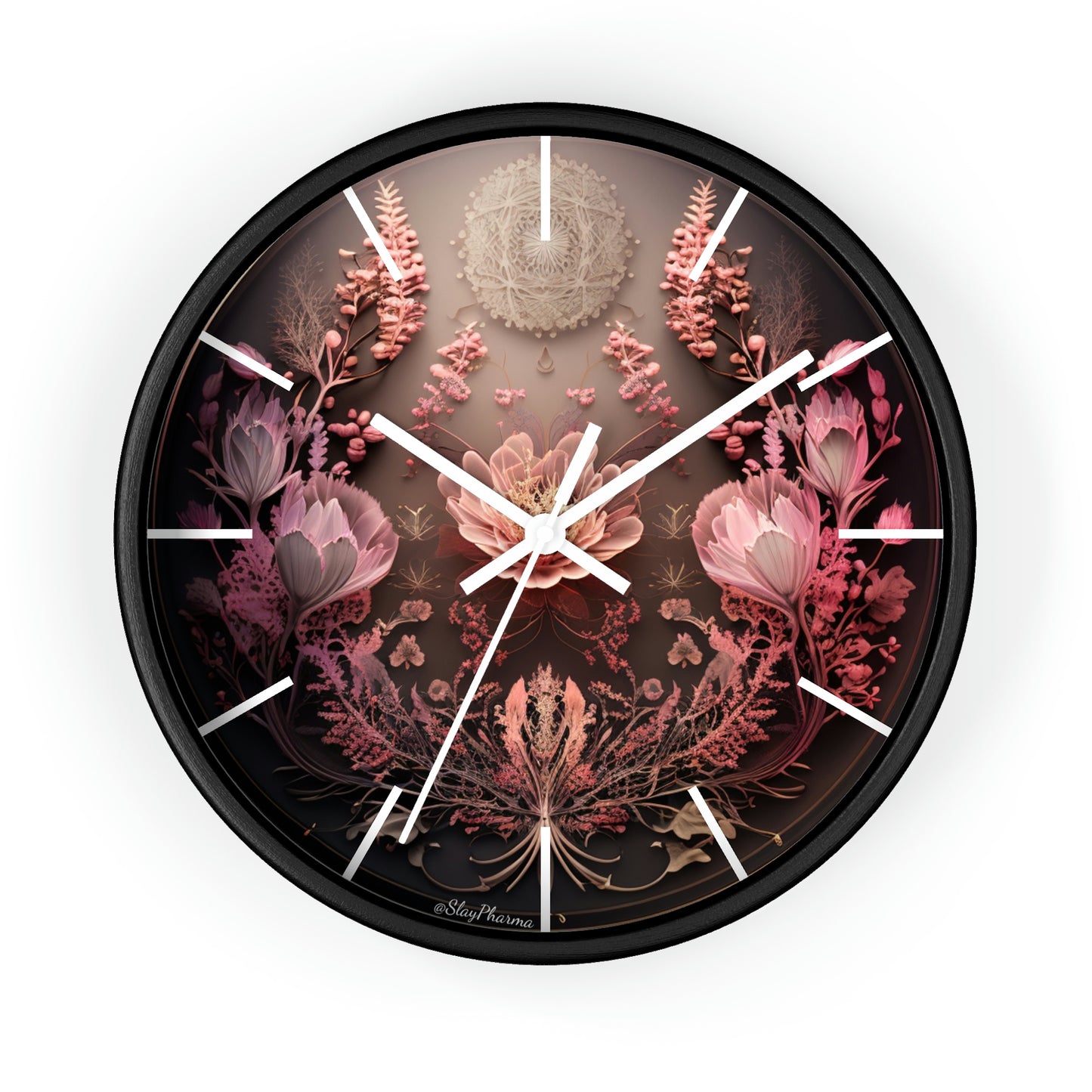 3D Flowers Wall Clock w/ lines