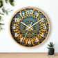 Muqarnas pattern Wall Clock w/ numbers