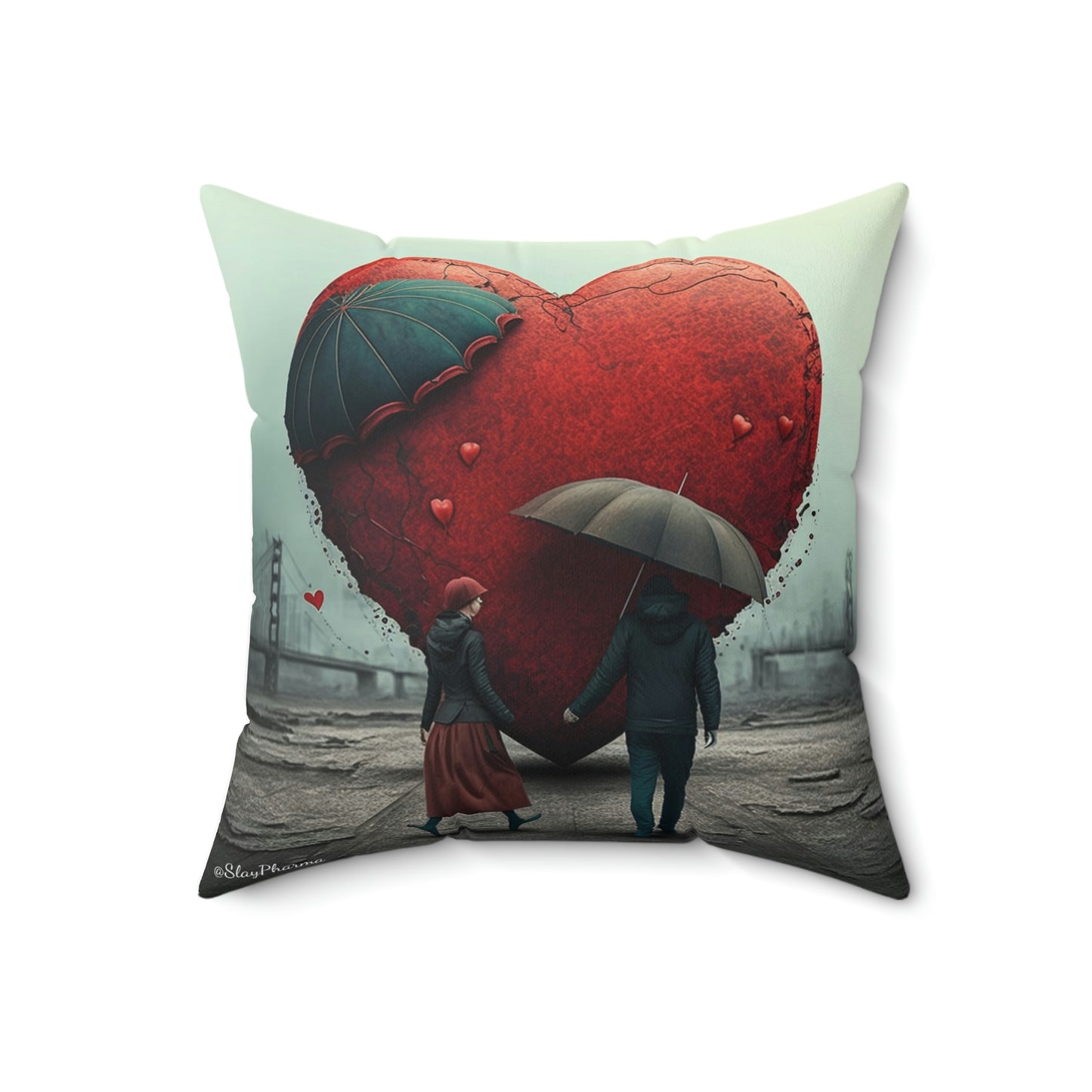 Lovers in the rain pillow