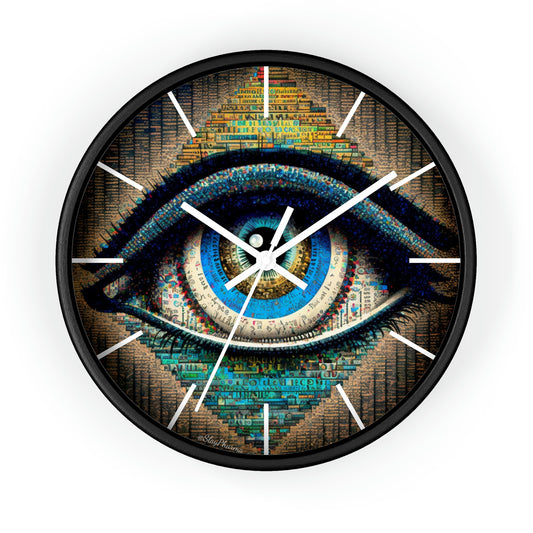 All Seeing Eye Wall Clock #3 w/ lines