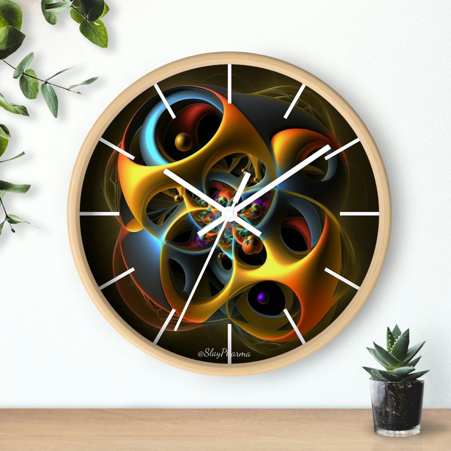 Geometric Wall Clock #5 w/ lines