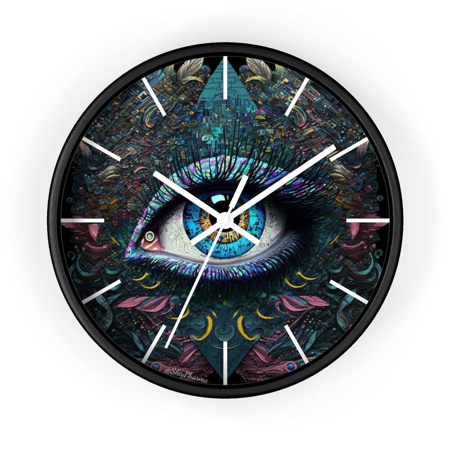 All Seeing Eye Wall Clock #1w/ lines