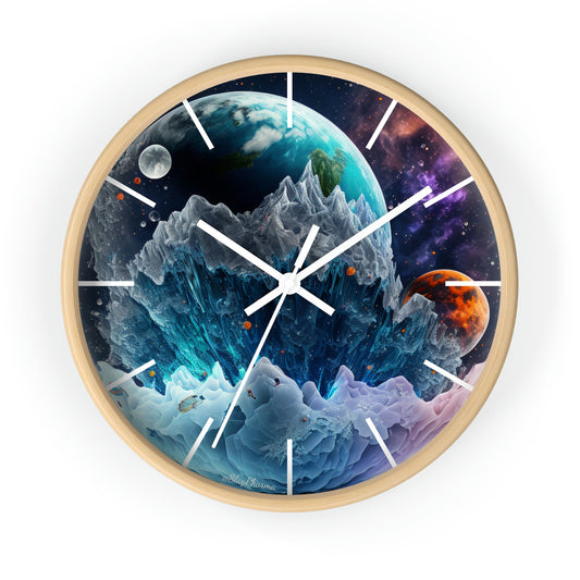 Other Worlds Wall Clock #1 w/ lines