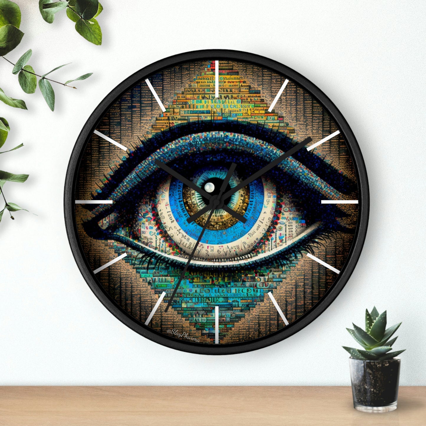 All Seeing Eye Wall Clock #3 w/ lines