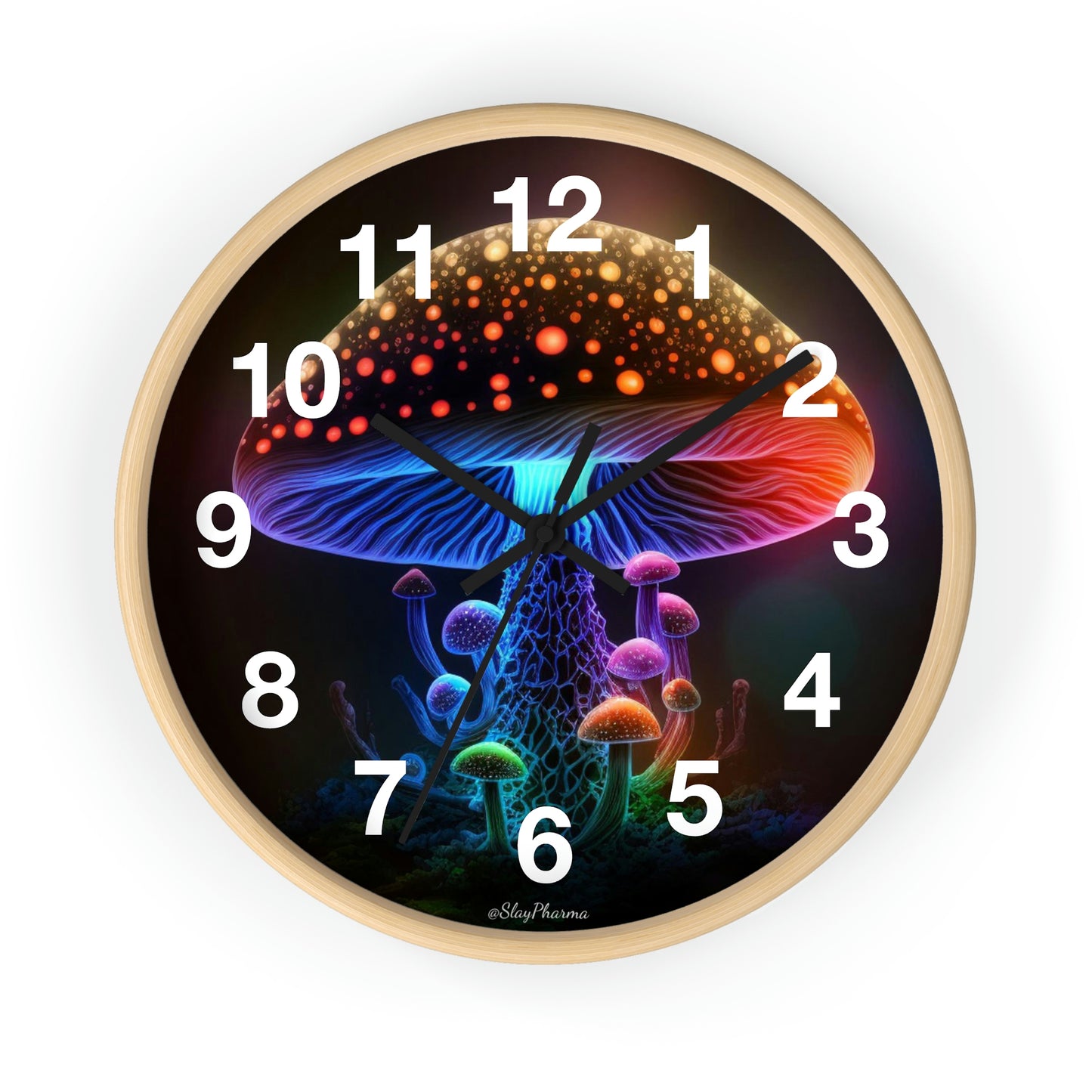 Glowing Mushroom Wall Clock w/ numbers