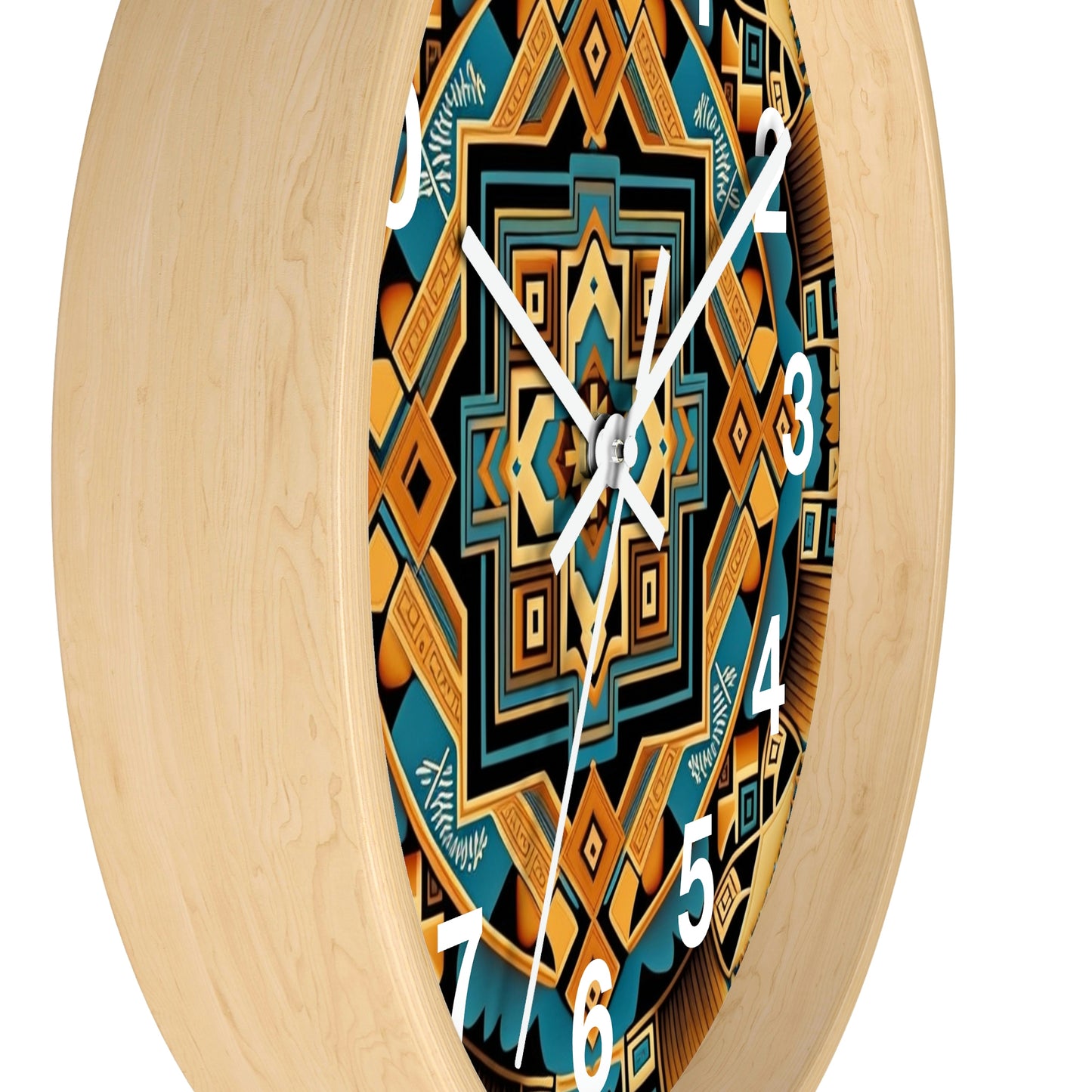 Native American pattern Wall Clock #3 w/ numbers