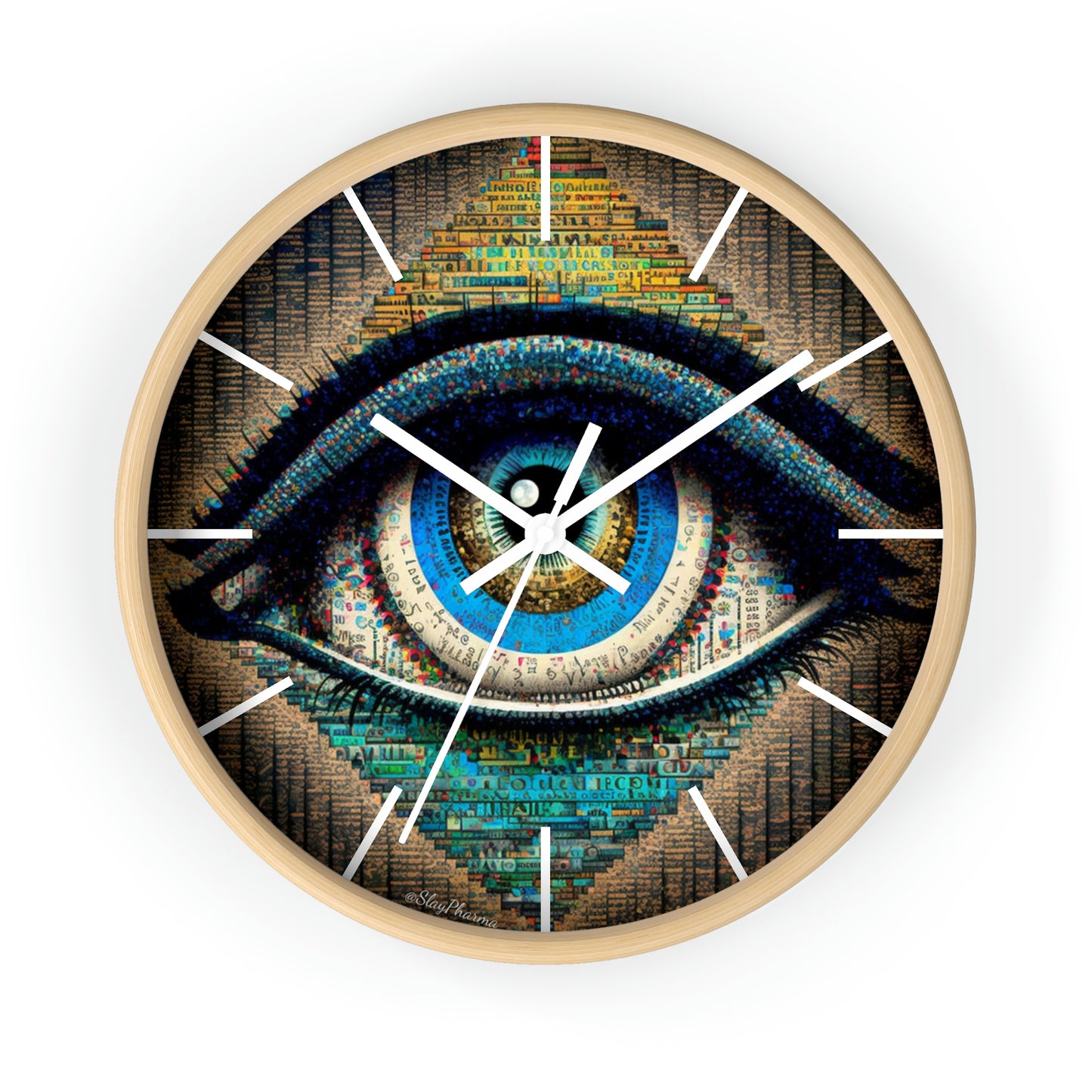 All Seeing Eye Wall Clock #3 w/ lines