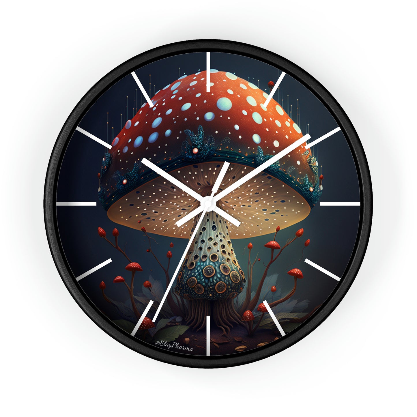 Amanita Dreams Wall Clock w/ lines