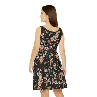 Cherry Blossom Floral Pattern Women's Skater Dress #25