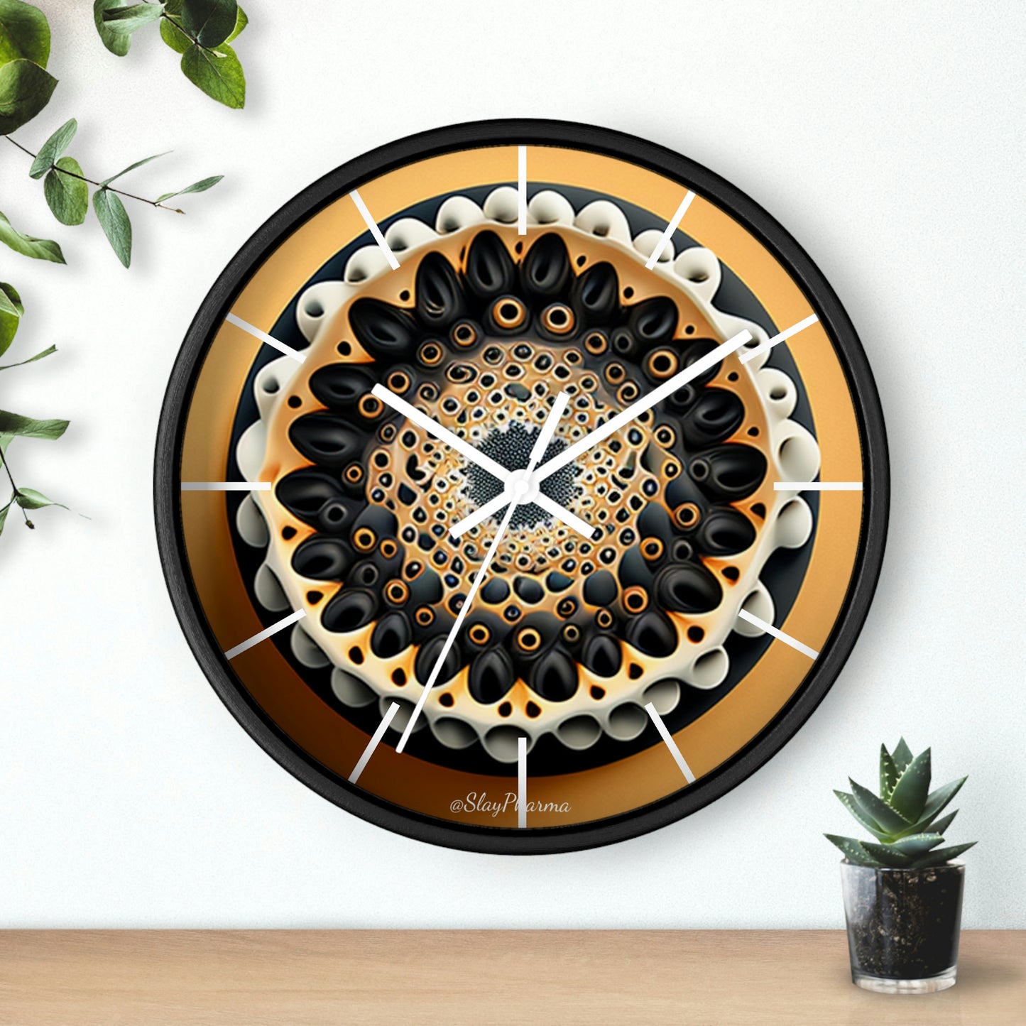 Geometric Wall Clock #7 w/ lines