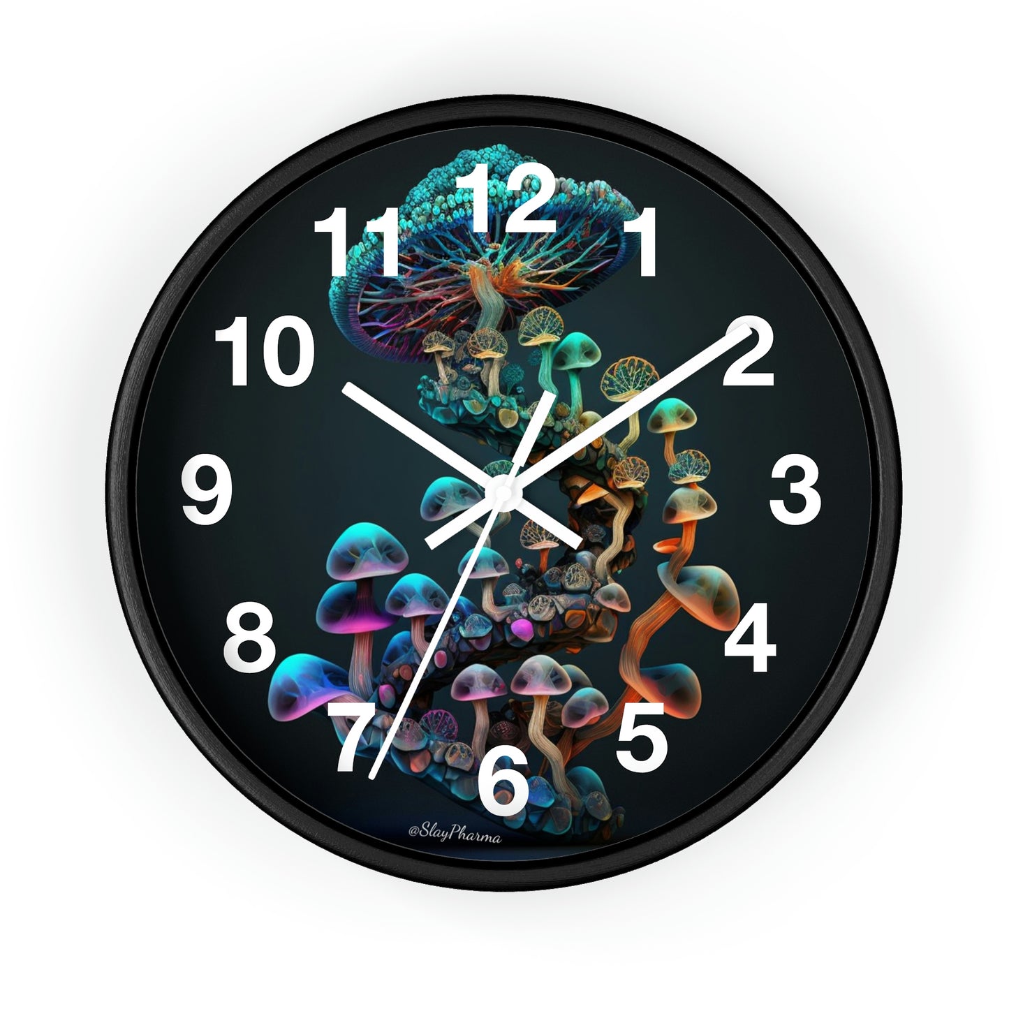 Infinite Mushroom DNA Wall Clock #3 w/ numbers