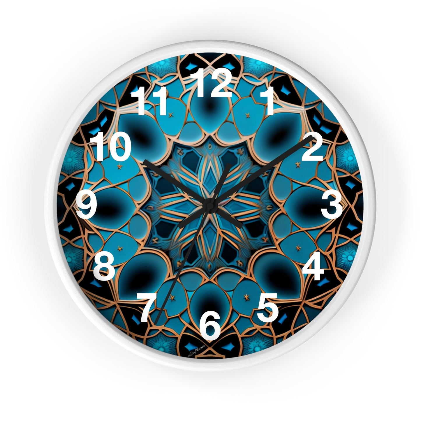 Muqarnas pattern Wall Clock #2 w/ numbers