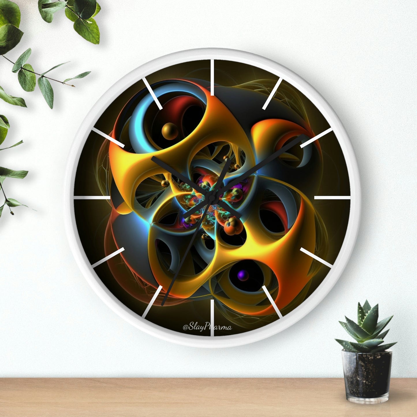 Geometric Wall Clock #5 w/ lines